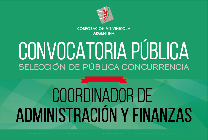 CONVOCATORIA PÚBLICA. COORDINADOR DE ADMINISTRACIÓN Y FINANZAS.